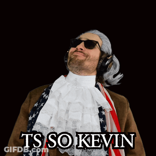 A Man With A Wig And Sunglasses Says Ts So Kevin GIF