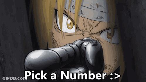 A Man With Bandages On His Head Is Pointing At The Words Pick A Number > GIF