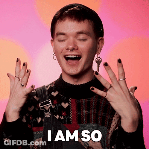 A Man With Black Nail Polish And A Key Behind His Ear Says " I Am So " GIF