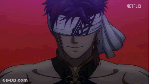 A Man With Blindfolds On His Eyes Is A Netflix Character GIF