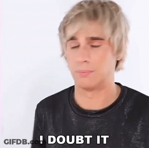A Man With Blonde Hair Is Wearing A Black Shirt And Making A Funny Face . GIF