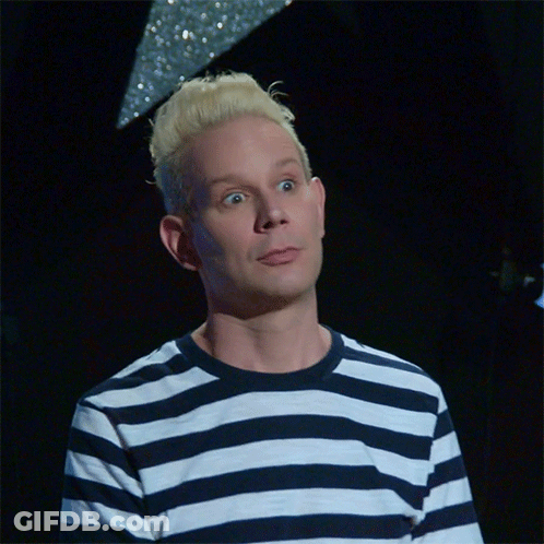 Blonde Man In Striped Shirt GIF