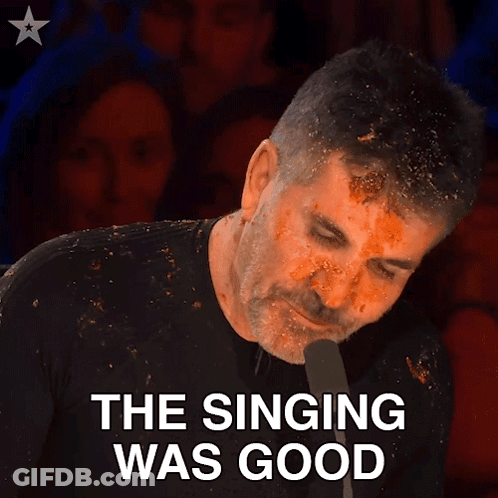 A Man With Blood On His Face And The Words The Singing Was Good Below Him GIF