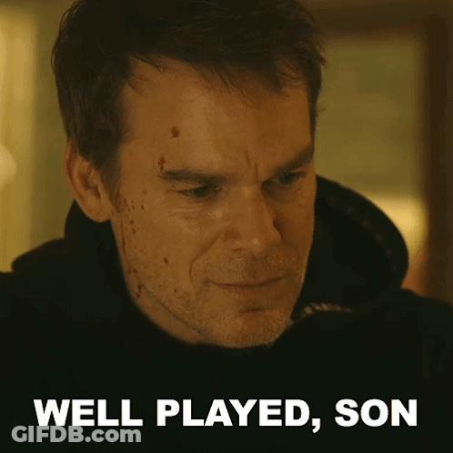 A Man With Blood On His Face And The Words Well Played Son GIF