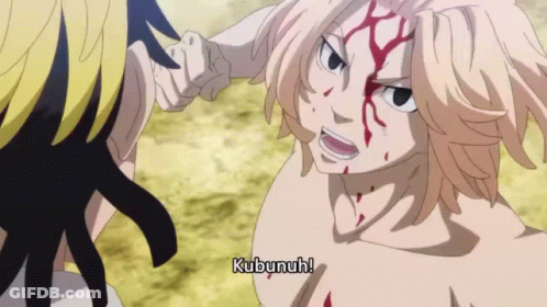 A Man With Blood On His Face Is Being Punched By Another Man And Says Kubunuh GIF