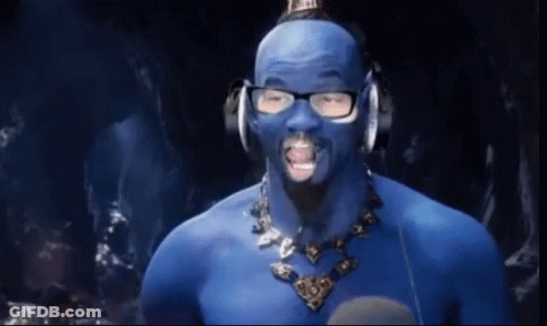 A Man With Blue Paint On His Face And Glasses GIF