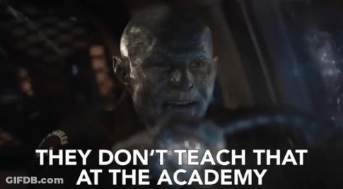 A Man With Blue Paint On His Face Is Saying They Do N't Teach That At The Academy . GIF