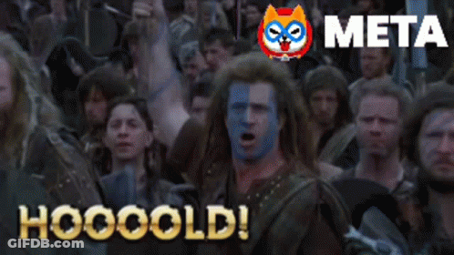A Man With Blue Paint On His Face Is Screaming In Front Of A Crowd With The Words Hooooold On The Bottom Right GIF