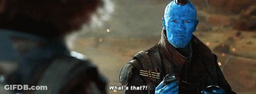 A Man With Blue Paint On His Face Says What 'S That ! GIF