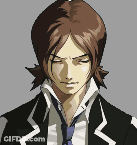 A Man With Brown Hair Is Wearing A Suit And Tie With His Eyes Closed GIF