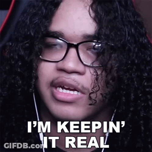 Man With Curly Hair And Glasses Saying Keepin It Real GIF