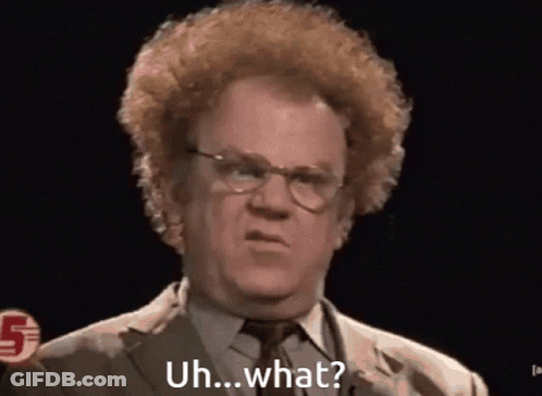 A Man With Curly Hair And Glasses Says Uh... What GIF