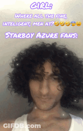 A Man With Curly Hair And The Words Girls Where All The Fine Intelligent Men At Starboy Azure Fans Written Above Him GIF