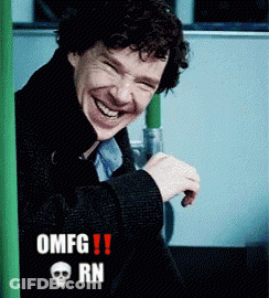A Man With Curly Hair Is Smiling With The Words Omfg Rn Above Him GIF