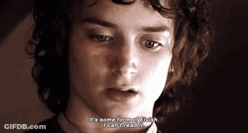 A Man With Curly Hair Says It 'S Some Form Of Elvish . GIF