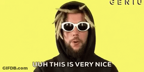 A Man With Dreadlocks And Sunglasses Is Wearing A Black Hoodie And Sunglasses . GIF