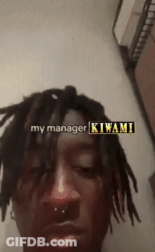 A Man With Dreadlocks Has The Name Kiwami Above His Head GIF