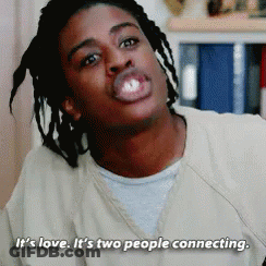 A Man With Dreadlocks Is Saying " It 'S Love. It 'S Two People Connecting " GIF