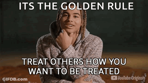 A Man With Dreadlocks Is Saying That It Is The Golden Rule To Treat Others How You Want To Be Treated . GIF