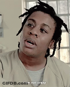 A Man With Dreadlocks Is Talking And Saying I Am Not Crazy . GIF