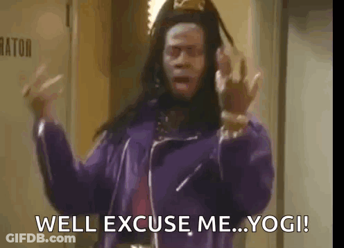 A Man With Dreadlocks Is Wearing A Purple Jacket And A Crown And Says Well Excuse Me ... Yogi . GIF