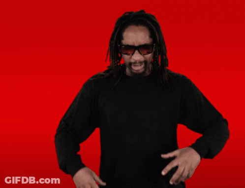 A Man With Dreadlocks Is Wearing Sunglasses And Holding A Letter O In Front Of His Mouth GIF