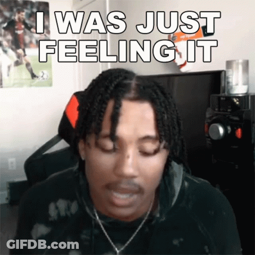 A Man With Dreadlocks Says I Was Just Feeling It In Front Of A Computer GIF
