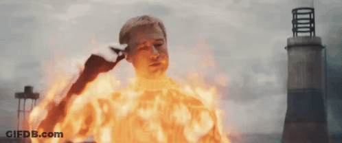 A Man With Flames Coming Out Of His Body GIF