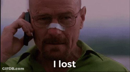 A Man With Glasses And A Bandage On His Nose Talking On A Cell Phone With The Words I Lost Below Him GIF