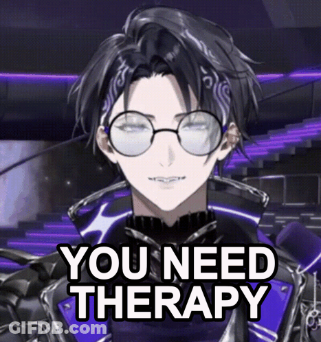 A Man With Glasses And A Bandana On His Head Says You Need Therapy GIF