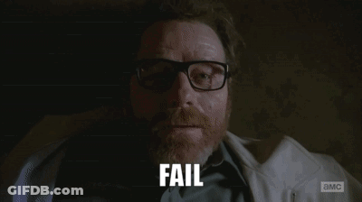A Man With Glasses And A Beard Has The Word Fail On His Face GIF