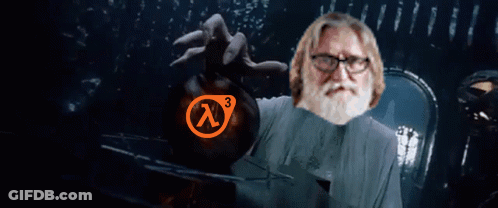 A Man With Glasses And A Beard Is Holding A Sphere With A Lambda 3 Logo On It GIF
