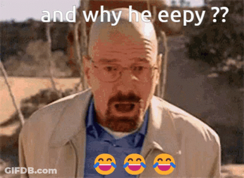 A Man With Glasses And A Beard Is Laughing And Asking And Why He Eepy GIF