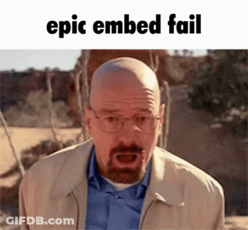 A Man With Glasses And A Beard Is Making A Funny Face With The Words Epic Embedded Fail . GIF