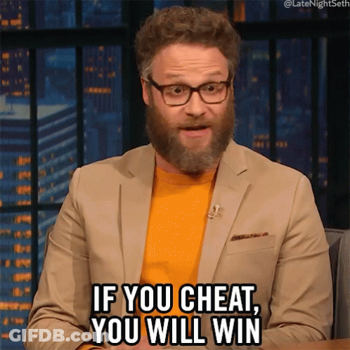 A Man With Glasses And A Beard Is Saying If You Cheat You Will Win GIF