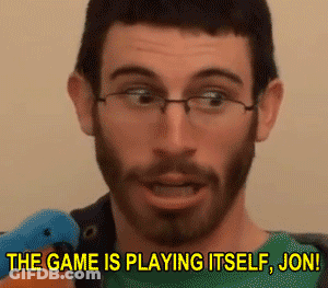 A Man With Glasses And A Beard Is Saying The Game Is Playing Itself Jon GIF