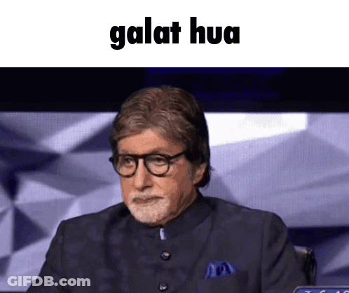 A Man With Glasses And A Beard Is Sitting In Front Of A Screen With The Word Galat Hua On It GIF