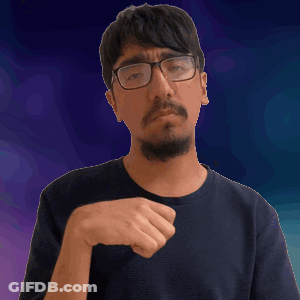 A Man With Glasses And A Beard Is Waving GIF