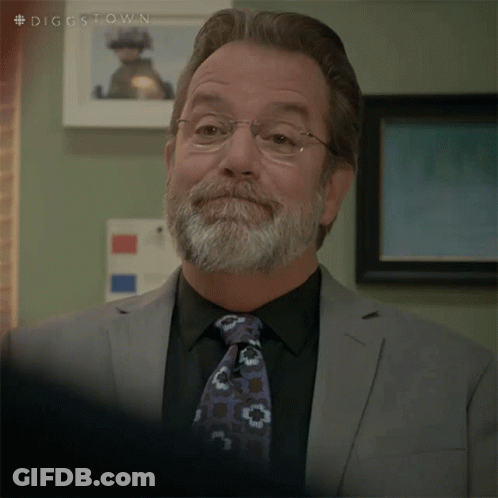 A Man With Glasses And A Beard Is Wearing A Suit And Tie With The Hashtag #Diggstown GIF