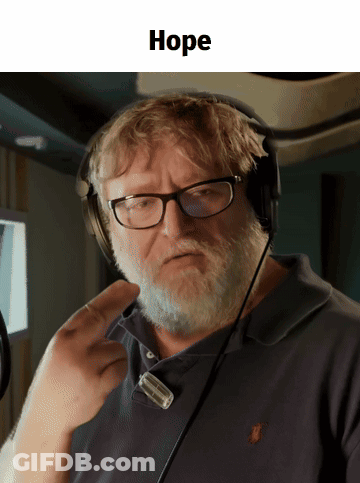 A Man With Glasses And A Beard Is Wearing Headphones With The Word Hope Written Above Him GIF