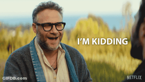 A Man With Glasses And A Beard Says I 'M Kidding In A Netflix Ad GIF