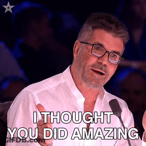 A Man With Glasses And A Beard Says " I Thought You Did Amazing " GIF