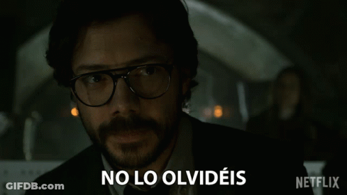 A Man With Glasses And A Beard Says No Lo Olvides In Spanish GIF