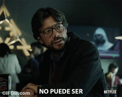 A Man With Glasses And A Beard Says No Puede Ser In A Netflix Advertisement GIF