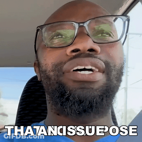 Man With Glasses And Beard Saying ThatnIssue Pose GIF