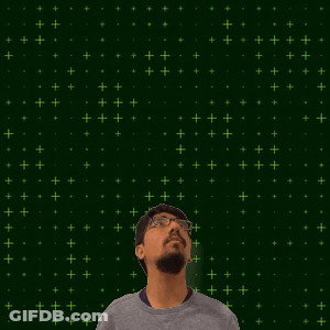 A Man With Glasses And A Beard Stands In Front Of A Green Background With The Number 17 On It GIF