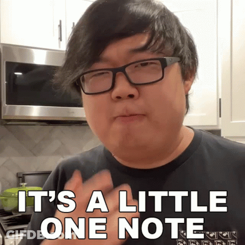 A Man With Glasses And A Black Shirt Says It 'S A Little One Note GIF