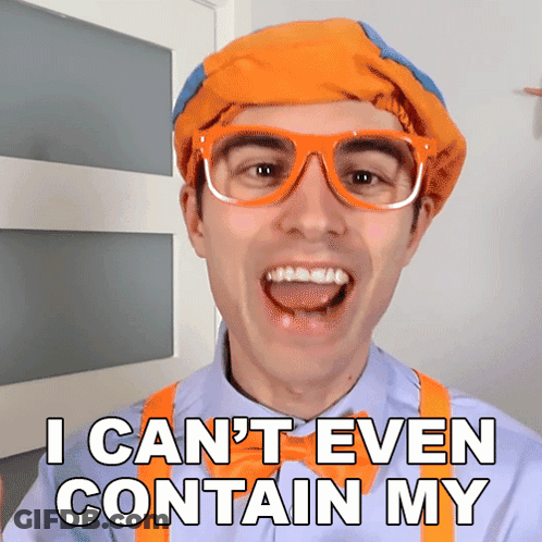 A Man With Glasses And A Hat Says I Can 'T Even Contain My GIF