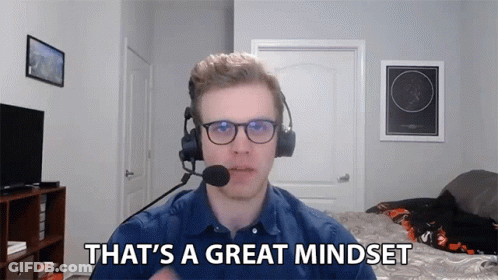A Man With Glasses And A Microphone Says That 'S A Great Mindset GIF