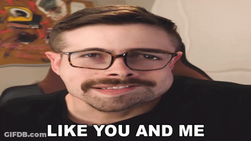 Smiling Man With Glasses And Mustache Like You And Me GIF